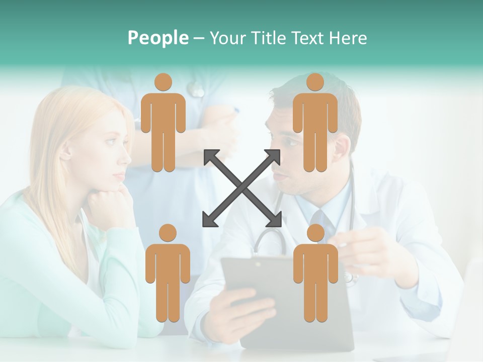 A Doctor And A Patient Discussing Something On A Clipboard PowerPoint Template