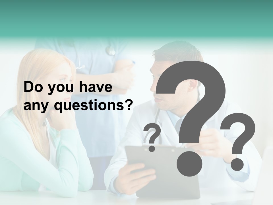 A Doctor And A Patient Discussing Something On A Clipboard PowerPoint Template