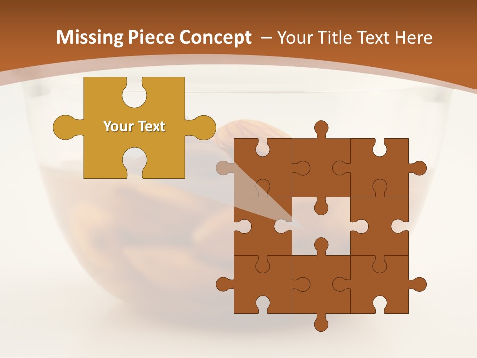 A Glass Bowl Filled With Almonds On Top Of A Table PowerPoint Template