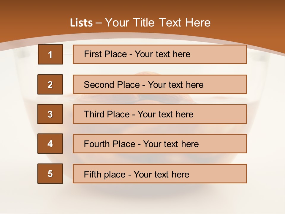A Glass Bowl Filled With Almonds On Top Of A Table PowerPoint Template