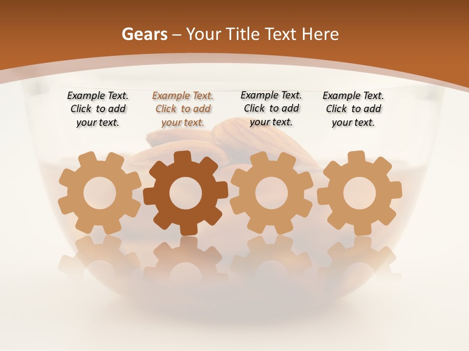 A Glass Bowl Filled With Almonds On Top Of A Table PowerPoint Template