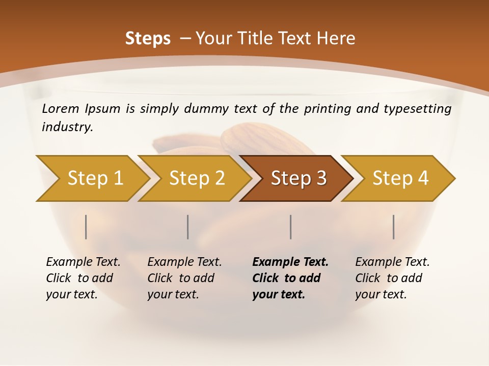 A Glass Bowl Filled With Almonds On Top Of A Table PowerPoint Template