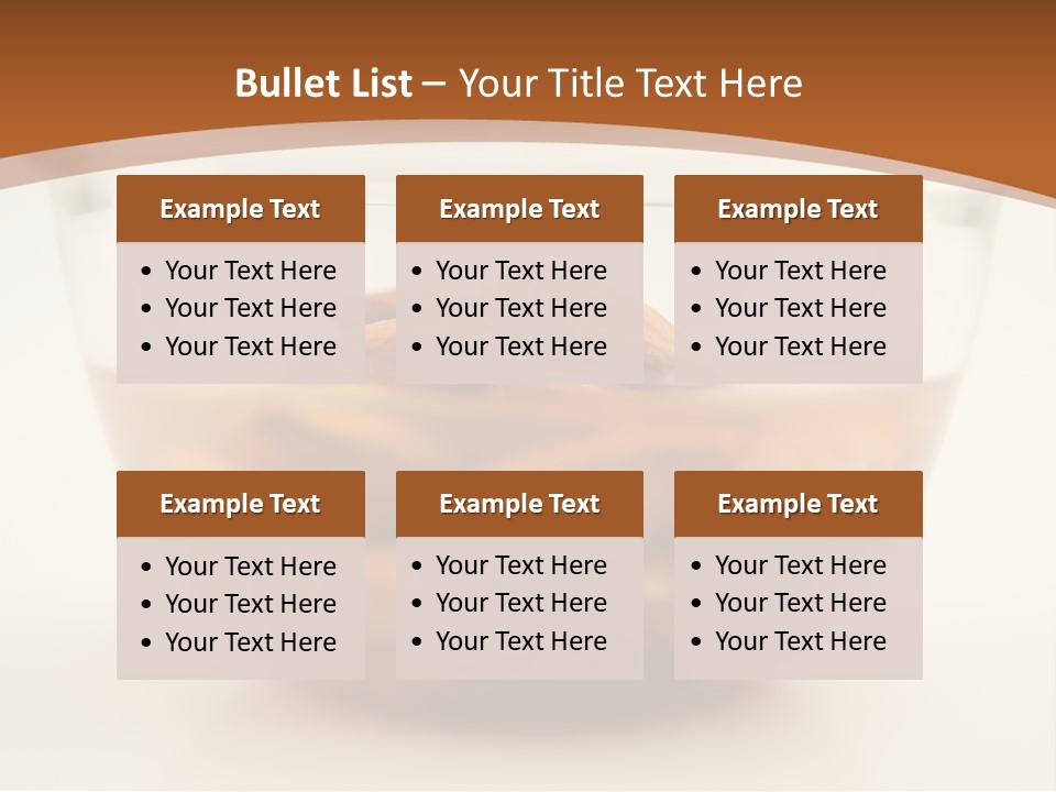 A Glass Bowl Filled With Almonds On Top Of A Table PowerPoint Template