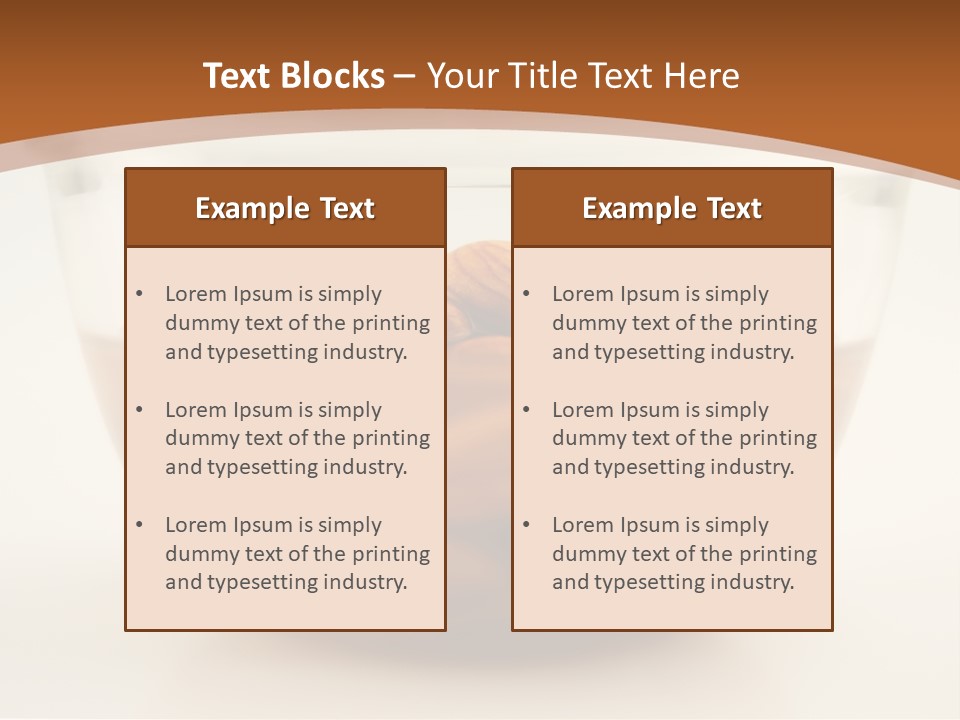 A Glass Bowl Filled With Almonds On Top Of A Table PowerPoint Template