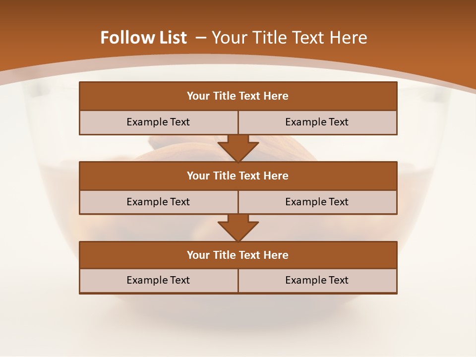 A Glass Bowl Filled With Almonds On Top Of A Table PowerPoint Template