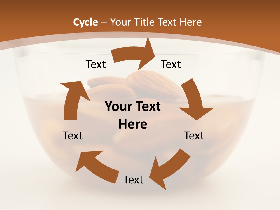 A Glass Bowl Filled With Almonds On Top Of A Table PowerPoint Template