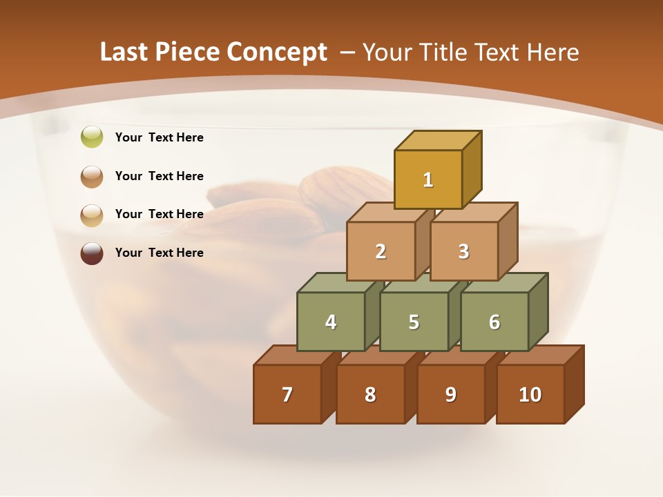 A Glass Bowl Filled With Almonds On Top Of A Table PowerPoint Template