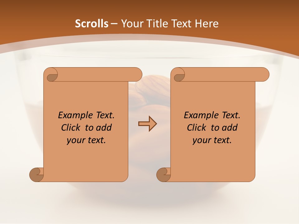 A Glass Bowl Filled With Almonds On Top Of A Table PowerPoint Template