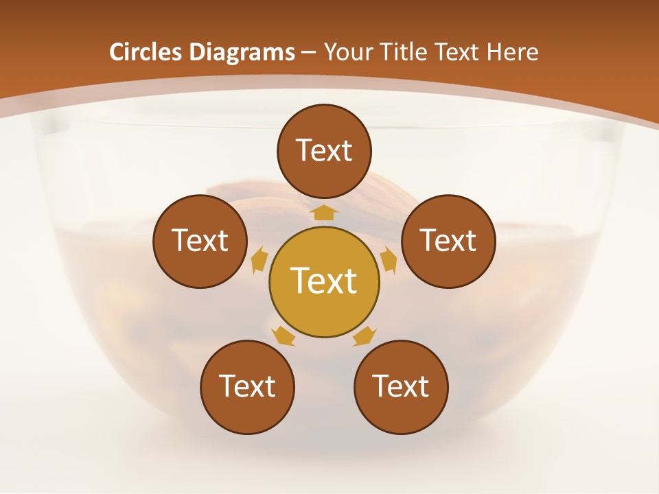 A Glass Bowl Filled With Almonds On Top Of A Table PowerPoint Template