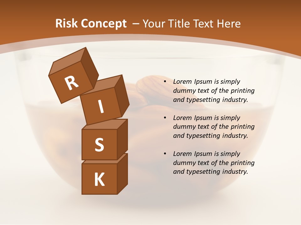 A Glass Bowl Filled With Almonds On Top Of A Table PowerPoint Template