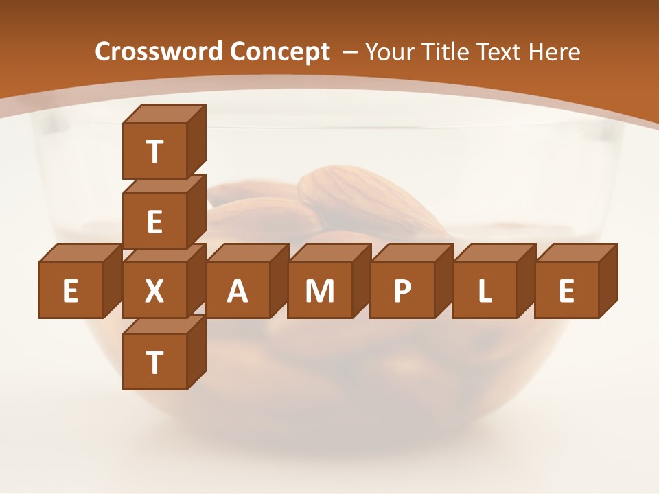 A Glass Bowl Filled With Almonds On Top Of A Table PowerPoint Template