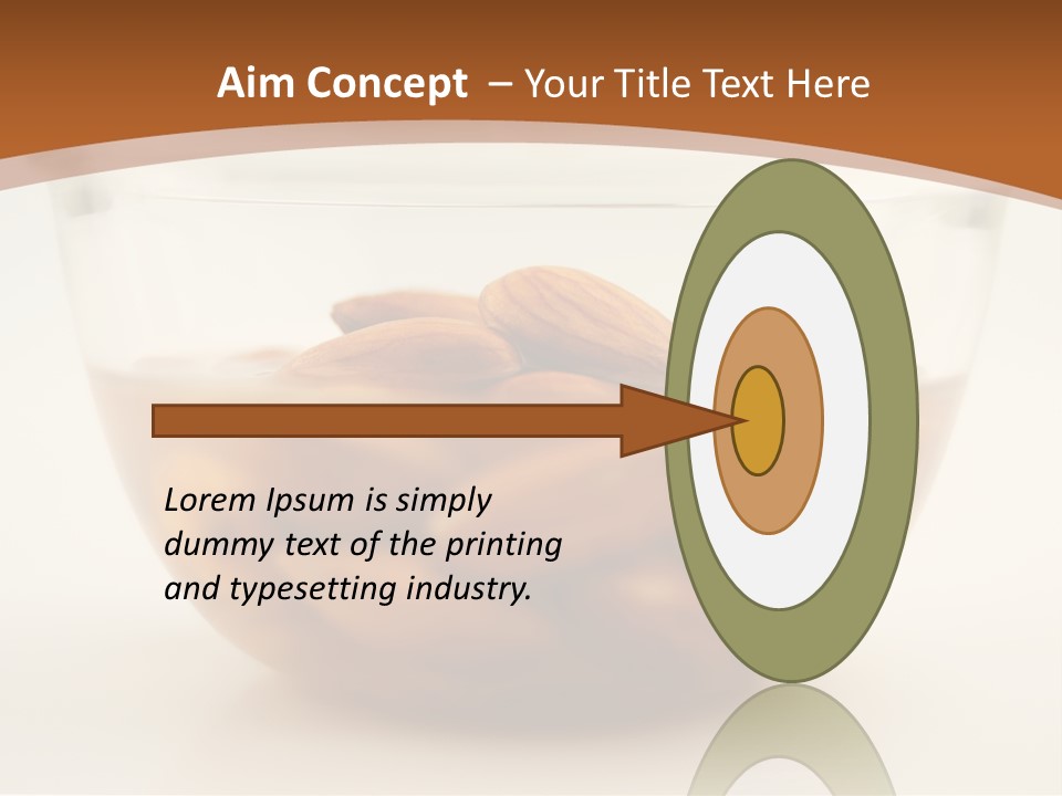 A Glass Bowl Filled With Almonds On Top Of A Table PowerPoint Template