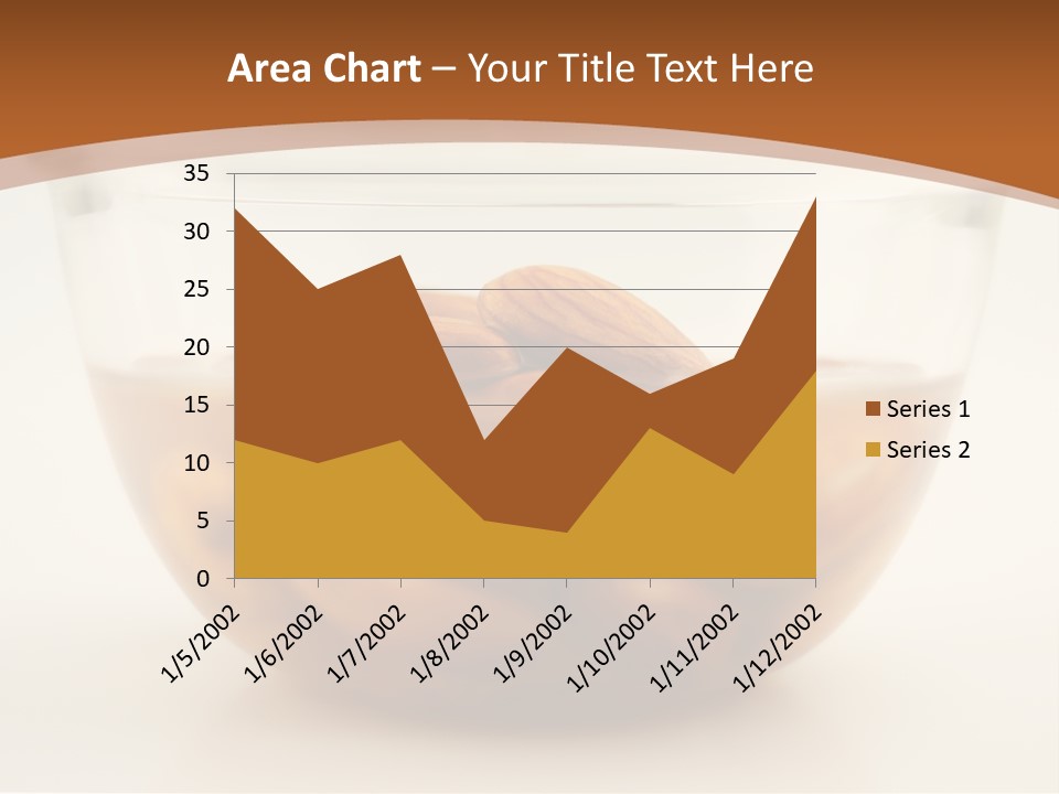 A Glass Bowl Filled With Almonds On Top Of A Table PowerPoint Template