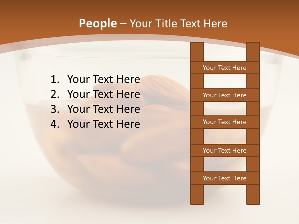 A Glass Bowl Filled With Almonds On Top Of A Table PowerPoint Template