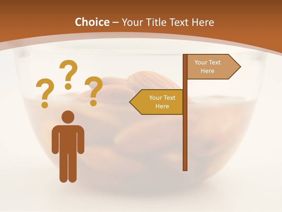 A Glass Bowl Filled With Almonds On Top Of A Table PowerPoint Template