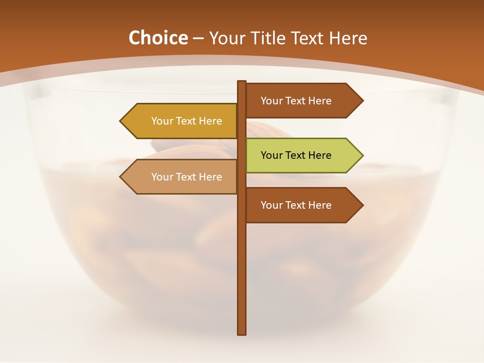 A Glass Bowl Filled With Almonds On Top Of A Table PowerPoint Template