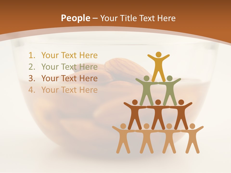 A Glass Bowl Filled With Almonds On Top Of A Table PowerPoint Template