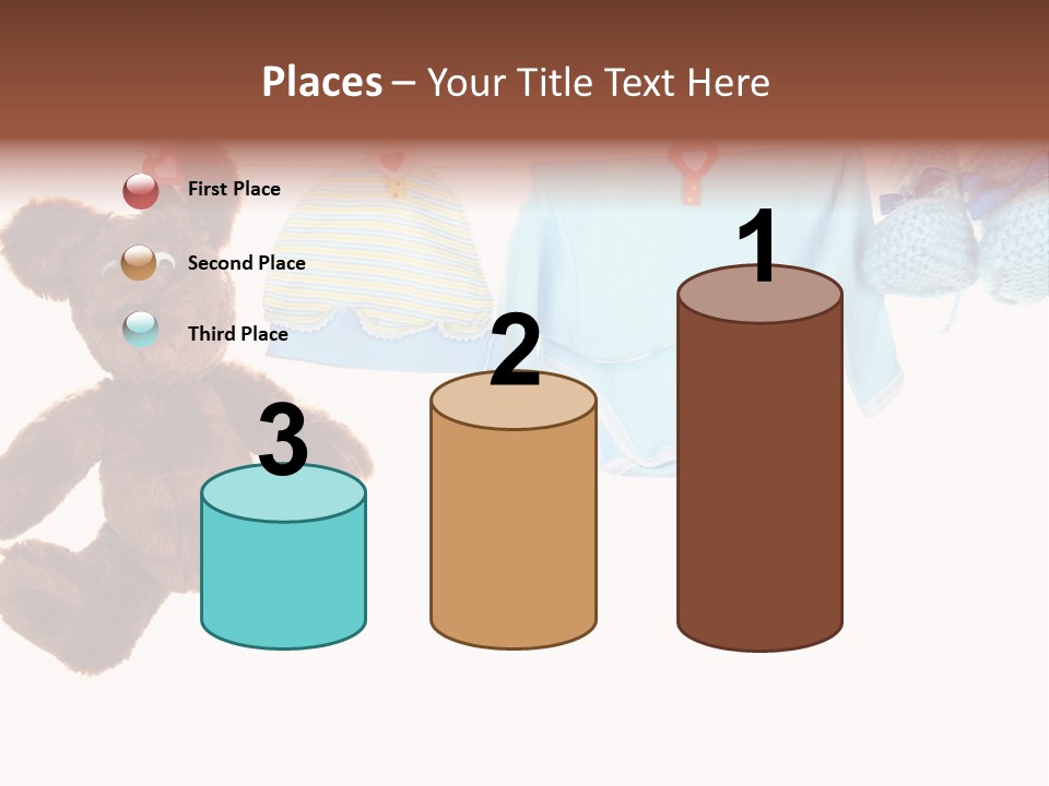 A Teddy Bear And Baby Clothes Hanging On A Clothes Line PowerPoint Template