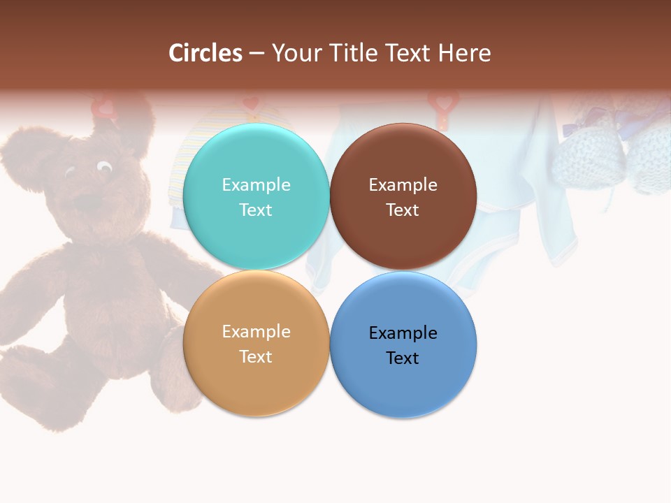 A Teddy Bear And Baby Clothes Hanging On A Clothes Line PowerPoint Template