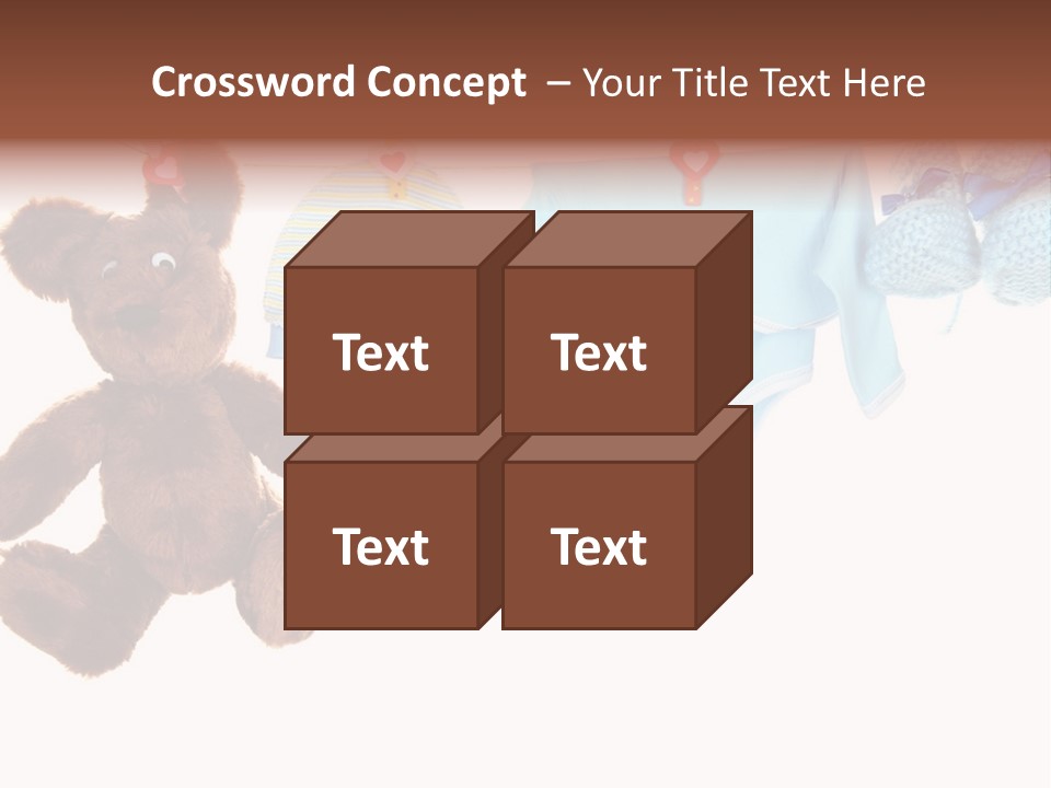 A Teddy Bear And Baby Clothes Hanging On A Clothes Line PowerPoint Template