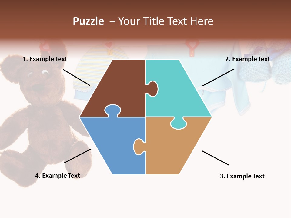 A Teddy Bear And Baby Clothes Hanging On A Clothes Line PowerPoint Template