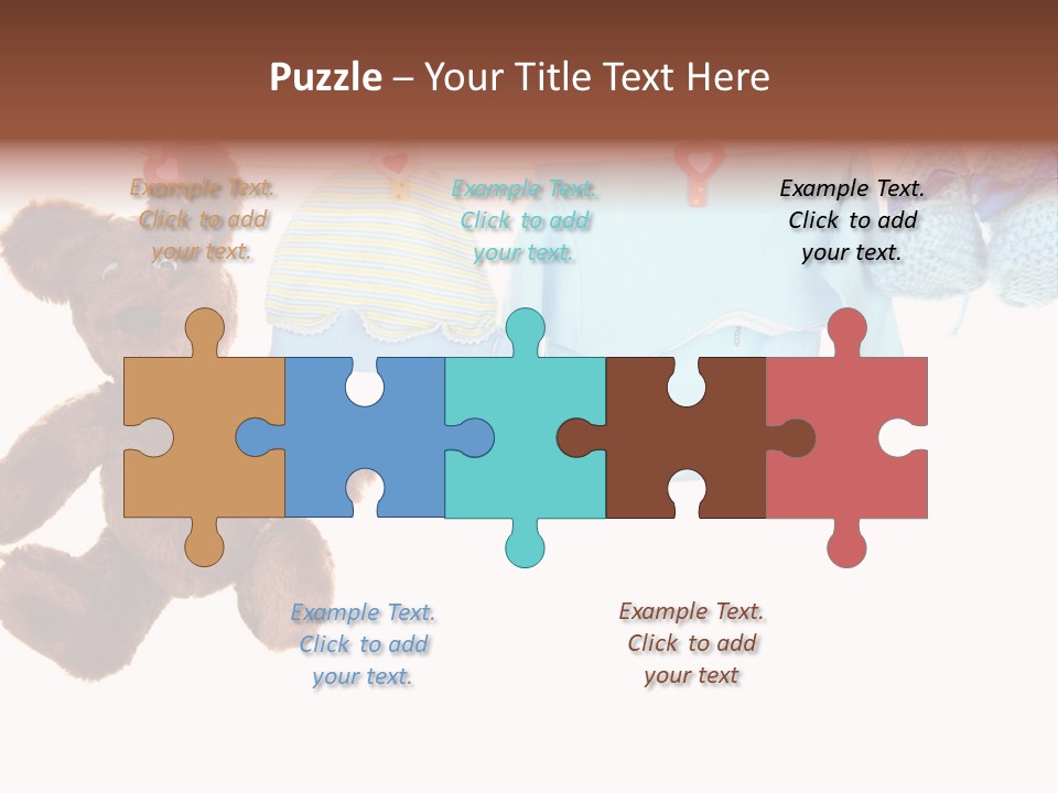 A Teddy Bear And Baby Clothes Hanging On A Clothes Line PowerPoint Template