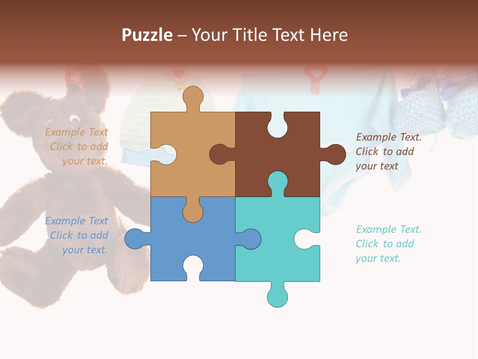 A Teddy Bear And Baby Clothes Hanging On A Clothes Line PowerPoint Template