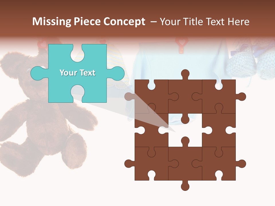 A Teddy Bear And Baby Clothes Hanging On A Clothes Line PowerPoint Template