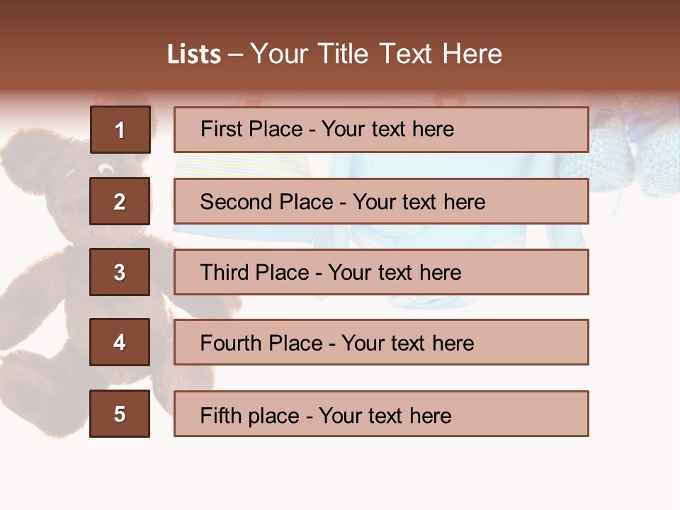 A Teddy Bear And Baby Clothes Hanging On A Clothes Line PowerPoint Template