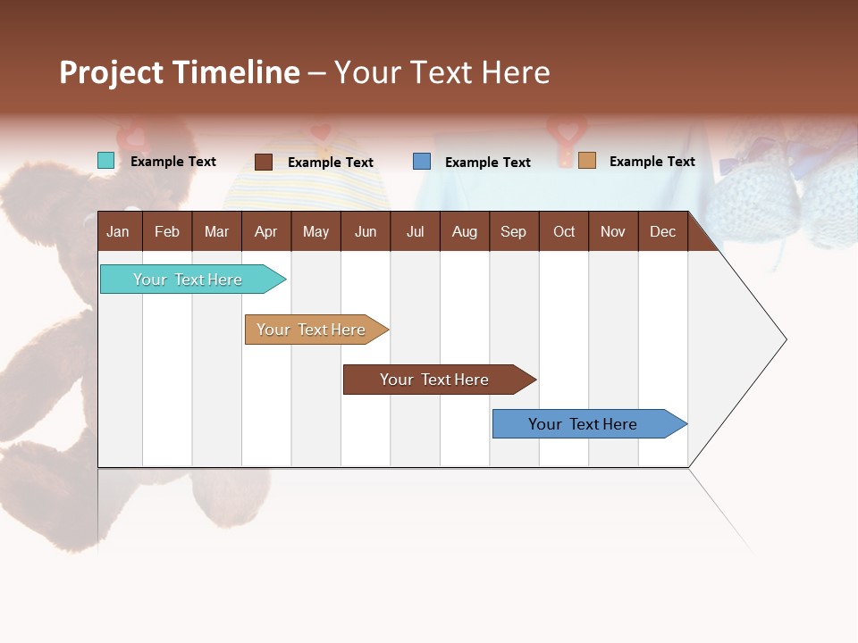 A Teddy Bear And Baby Clothes Hanging On A Clothes Line PowerPoint Template