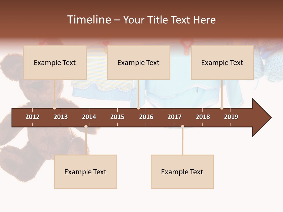 A Teddy Bear And Baby Clothes Hanging On A Clothes Line PowerPoint Template