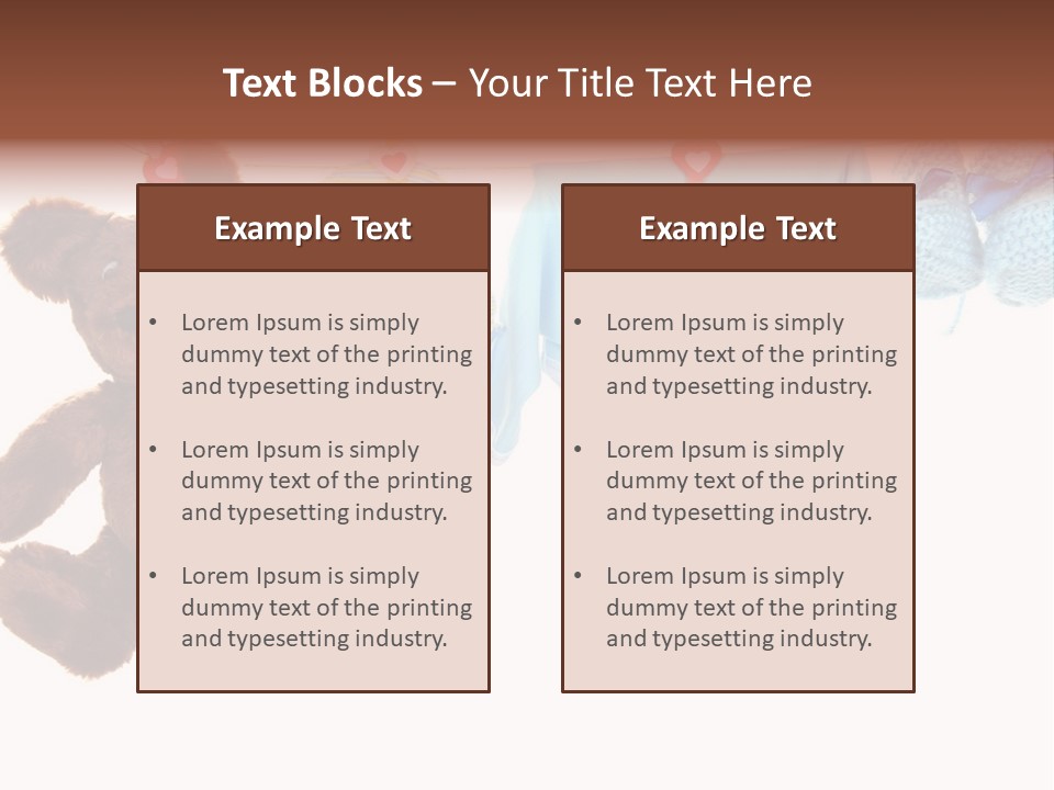 A Teddy Bear And Baby Clothes Hanging On A Clothes Line PowerPoint Template
