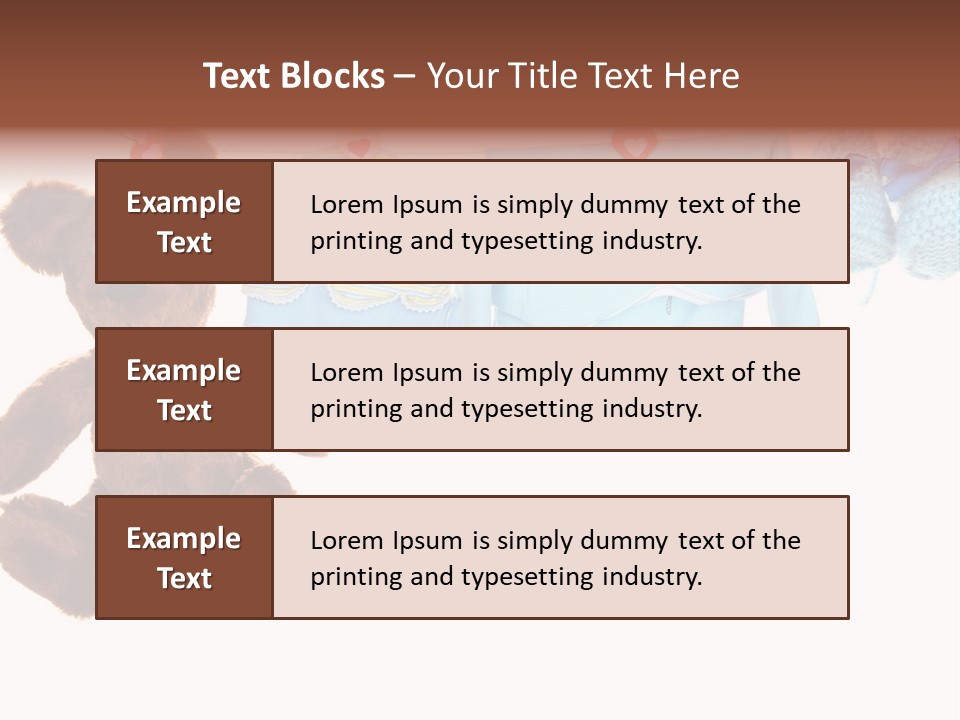 A Teddy Bear And Baby Clothes Hanging On A Clothes Line PowerPoint Template