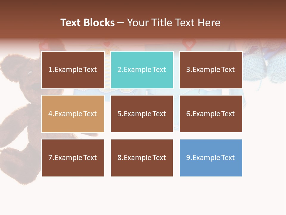 A Teddy Bear And Baby Clothes Hanging On A Clothes Line PowerPoint Template