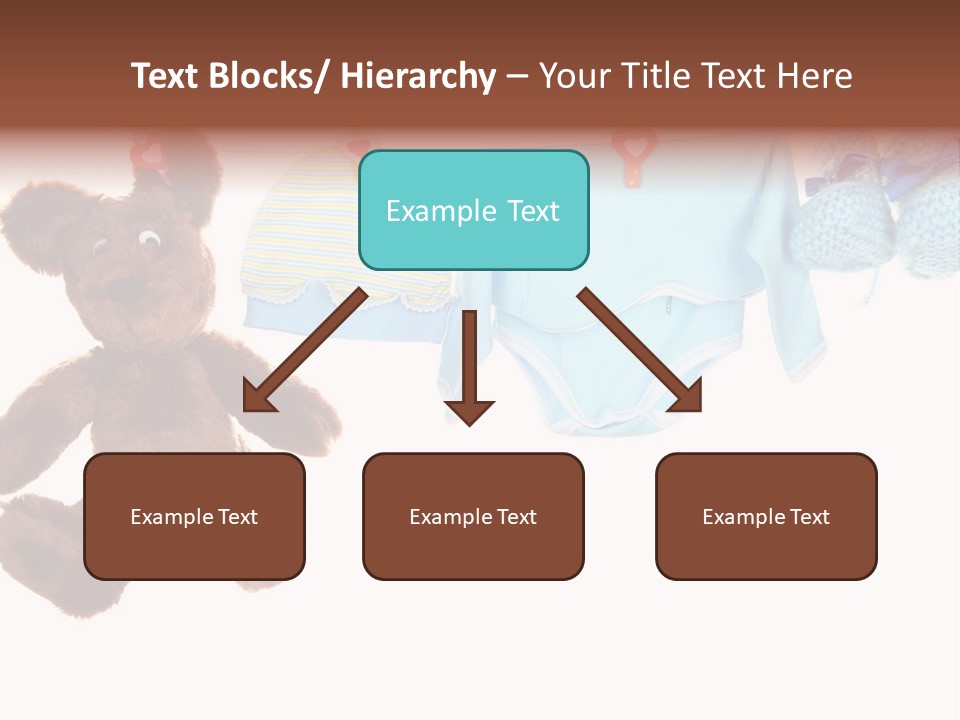A Teddy Bear And Baby Clothes Hanging On A Clothes Line PowerPoint Template