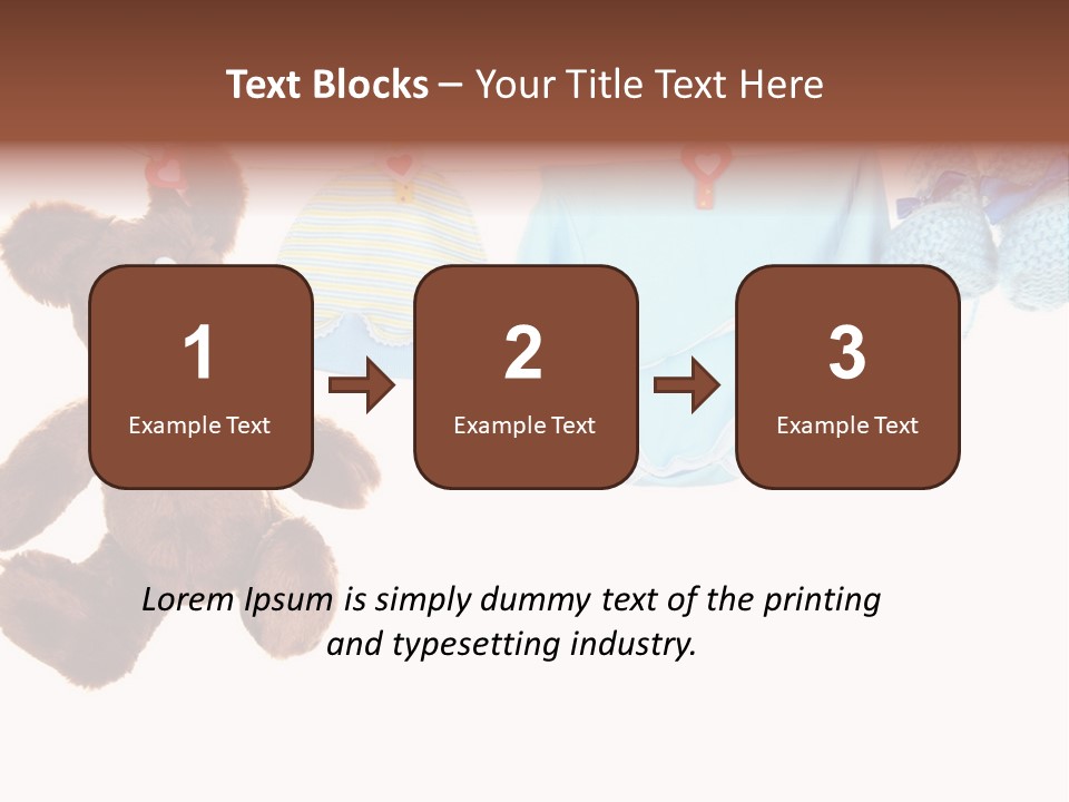 A Teddy Bear And Baby Clothes Hanging On A Clothes Line PowerPoint Template