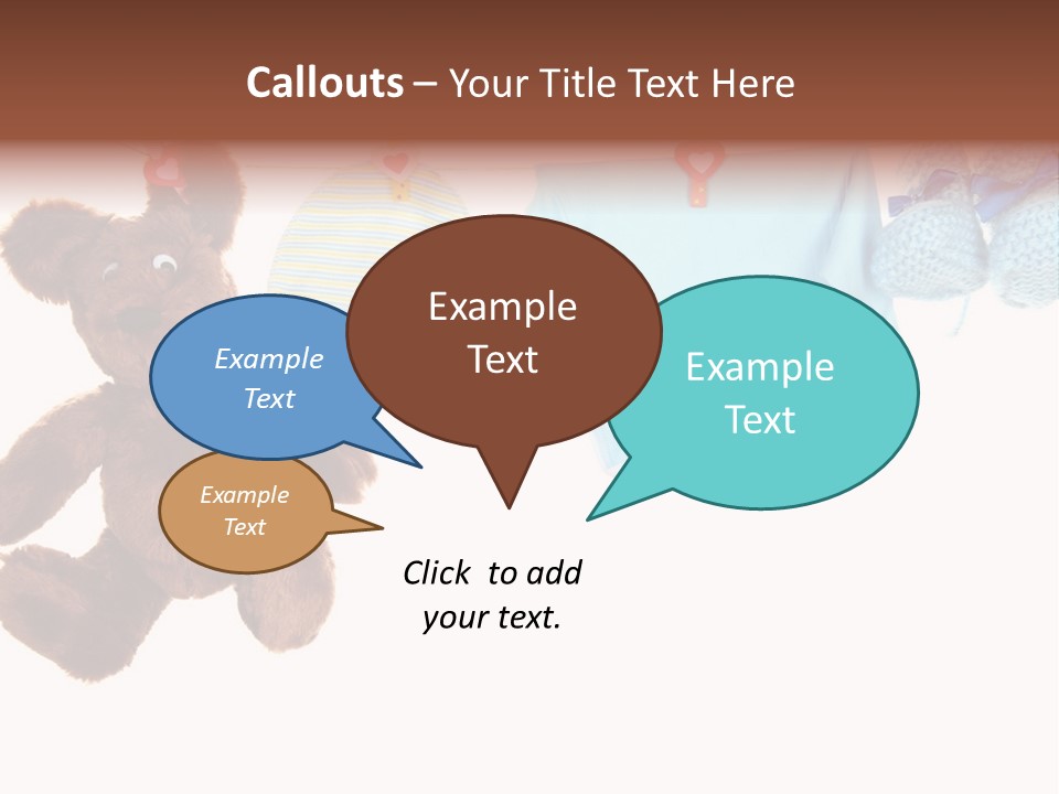 A Teddy Bear And Baby Clothes Hanging On A Clothes Line PowerPoint Template