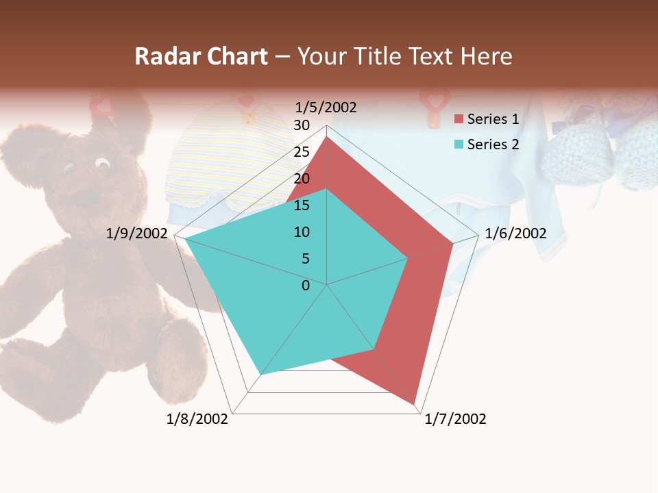 A Teddy Bear And Baby Clothes Hanging On A Clothes Line PowerPoint Template
