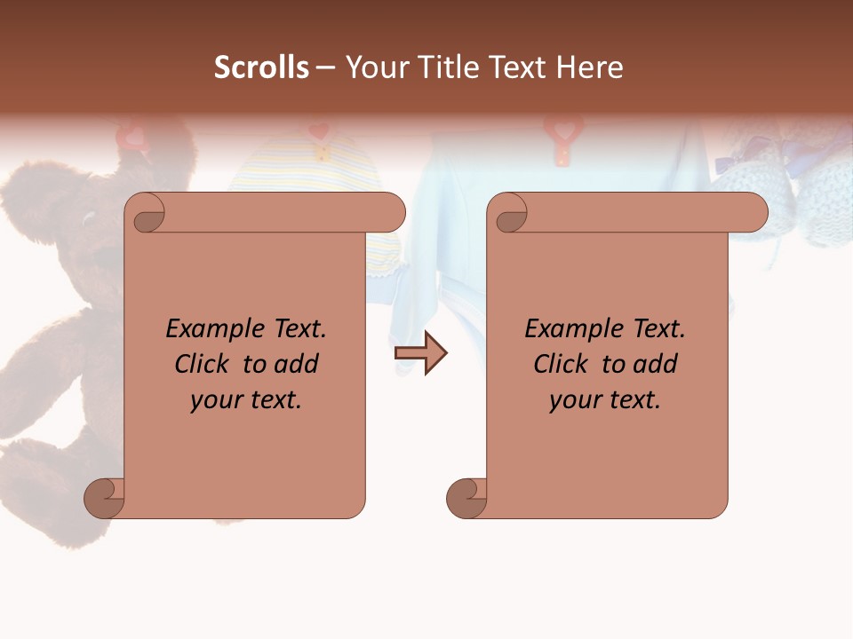 A Teddy Bear And Baby Clothes Hanging On A Clothes Line PowerPoint Template