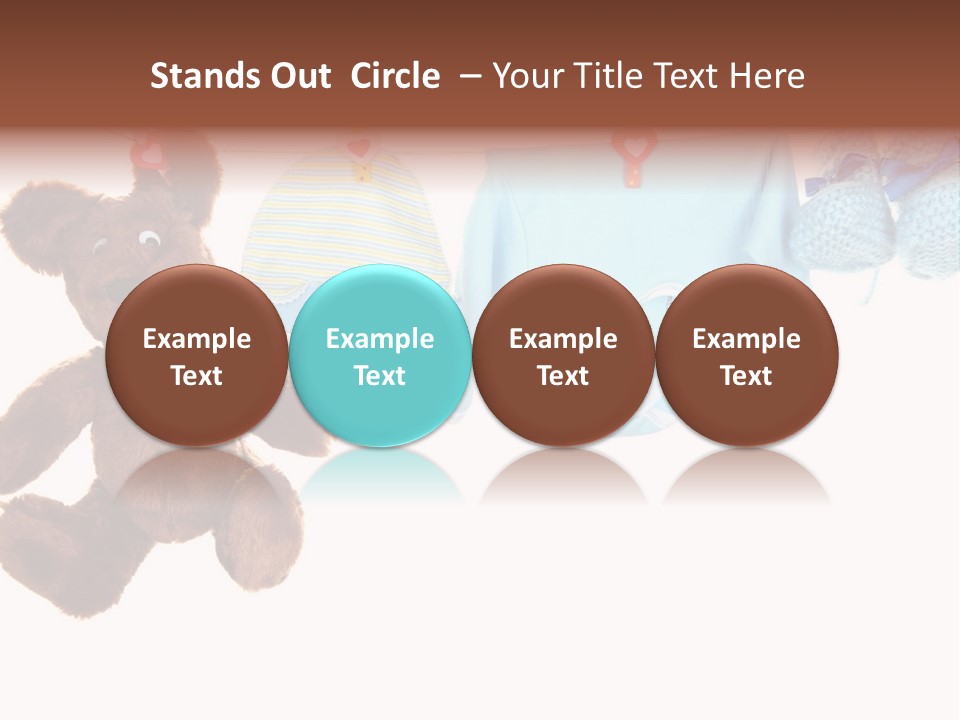 A Teddy Bear And Baby Clothes Hanging On A Clothes Line PowerPoint Template