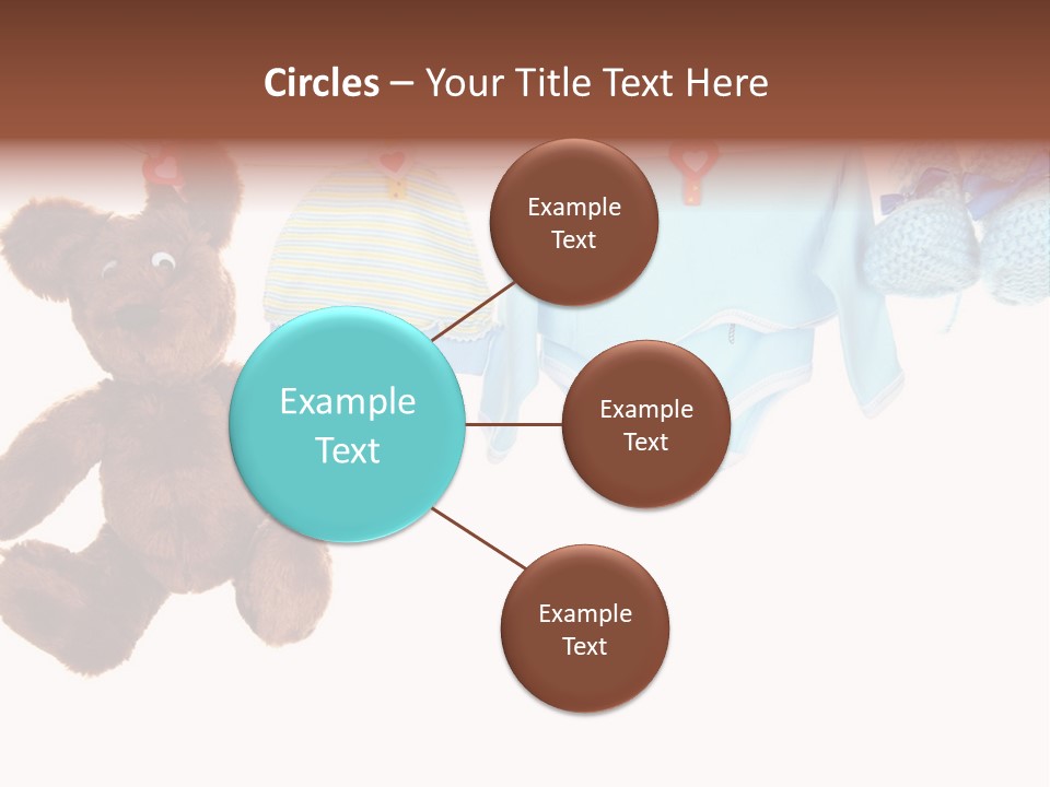 A Teddy Bear And Baby Clothes Hanging On A Clothes Line PowerPoint Template