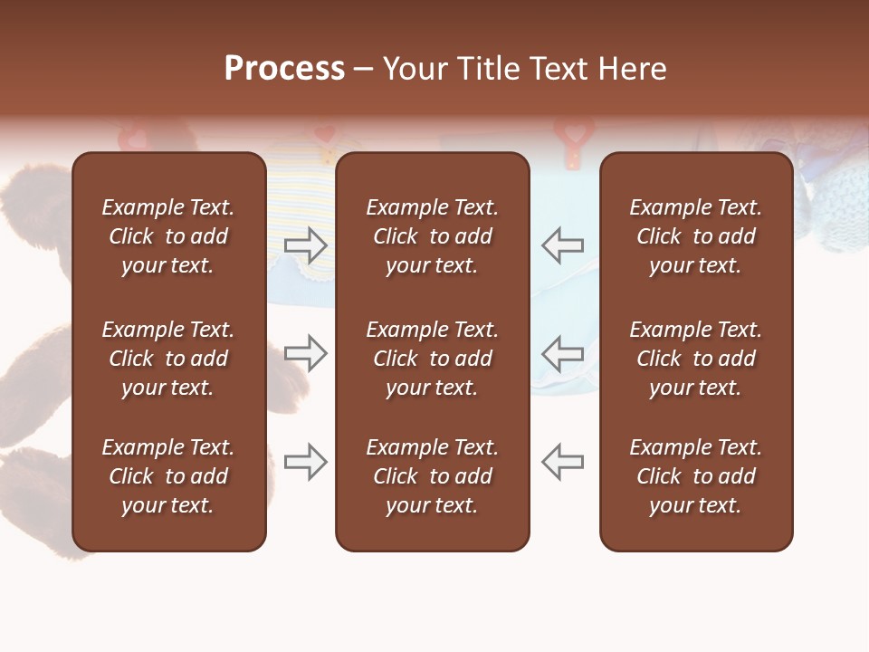 A Teddy Bear And Baby Clothes Hanging On A Clothes Line PowerPoint Template