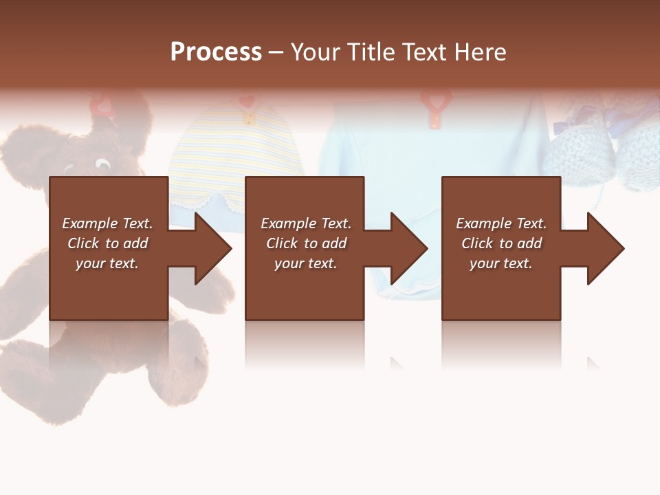 A Teddy Bear And Baby Clothes Hanging On A Clothes Line PowerPoint Template