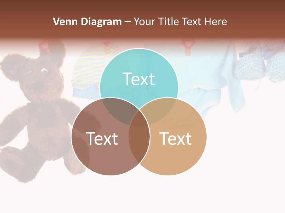 A Teddy Bear And Baby Clothes Hanging On A Clothes Line PowerPoint Template