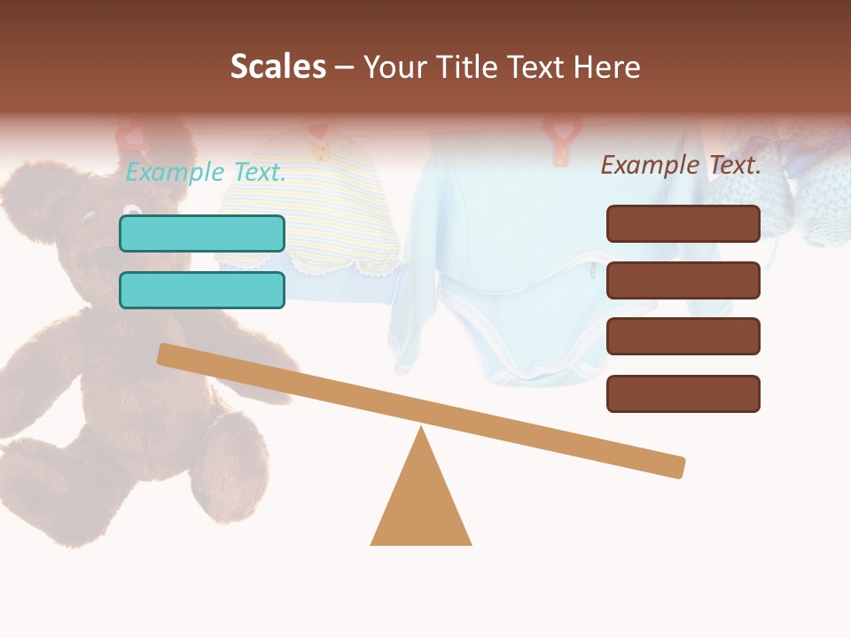 A Teddy Bear And Baby Clothes Hanging On A Clothes Line PowerPoint Template