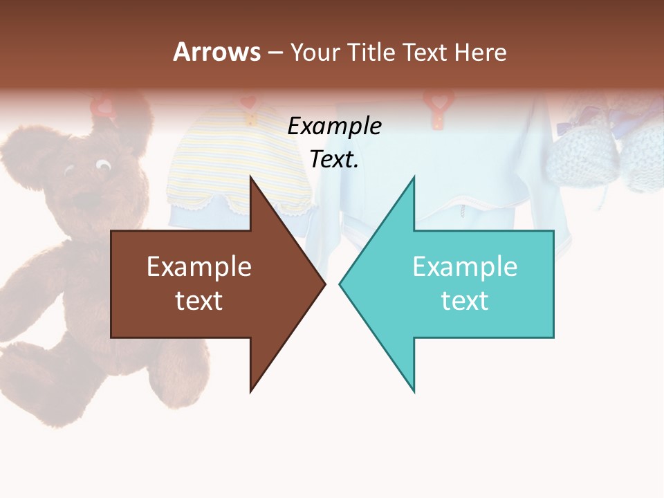 A Teddy Bear And Baby Clothes Hanging On A Clothes Line PowerPoint Template