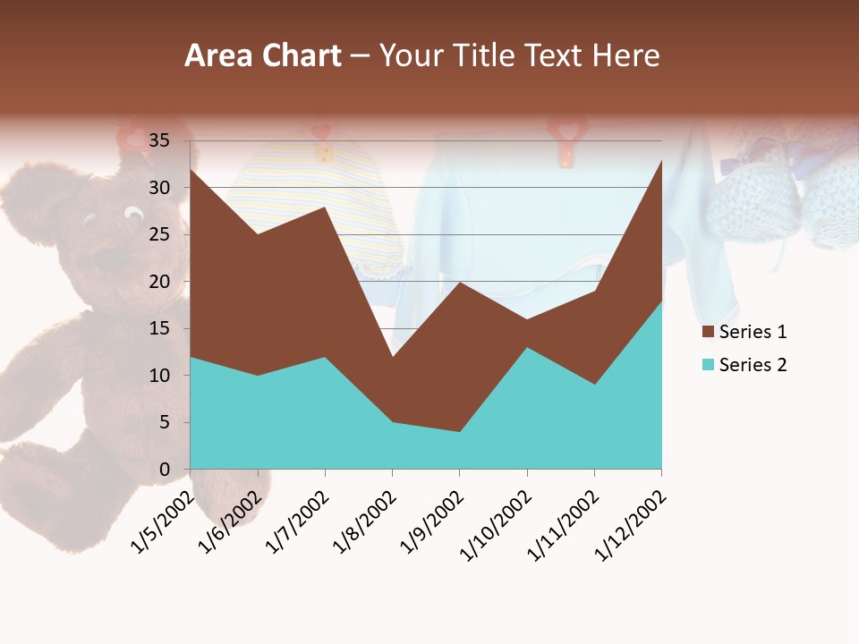 A Teddy Bear And Baby Clothes Hanging On A Clothes Line PowerPoint Template
