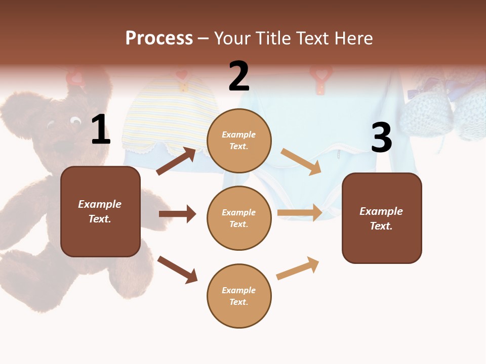 A Teddy Bear And Baby Clothes Hanging On A Clothes Line PowerPoint Template