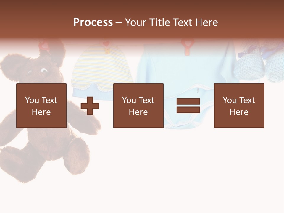 A Teddy Bear And Baby Clothes Hanging On A Clothes Line PowerPoint Template