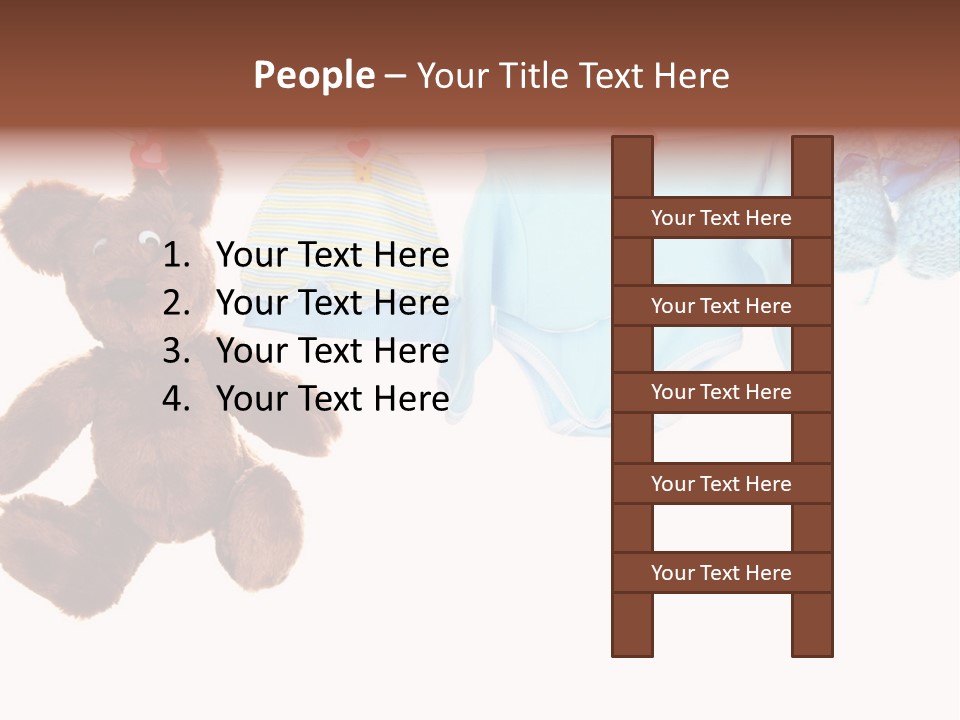 A Teddy Bear And Baby Clothes Hanging On A Clothes Line PowerPoint Template